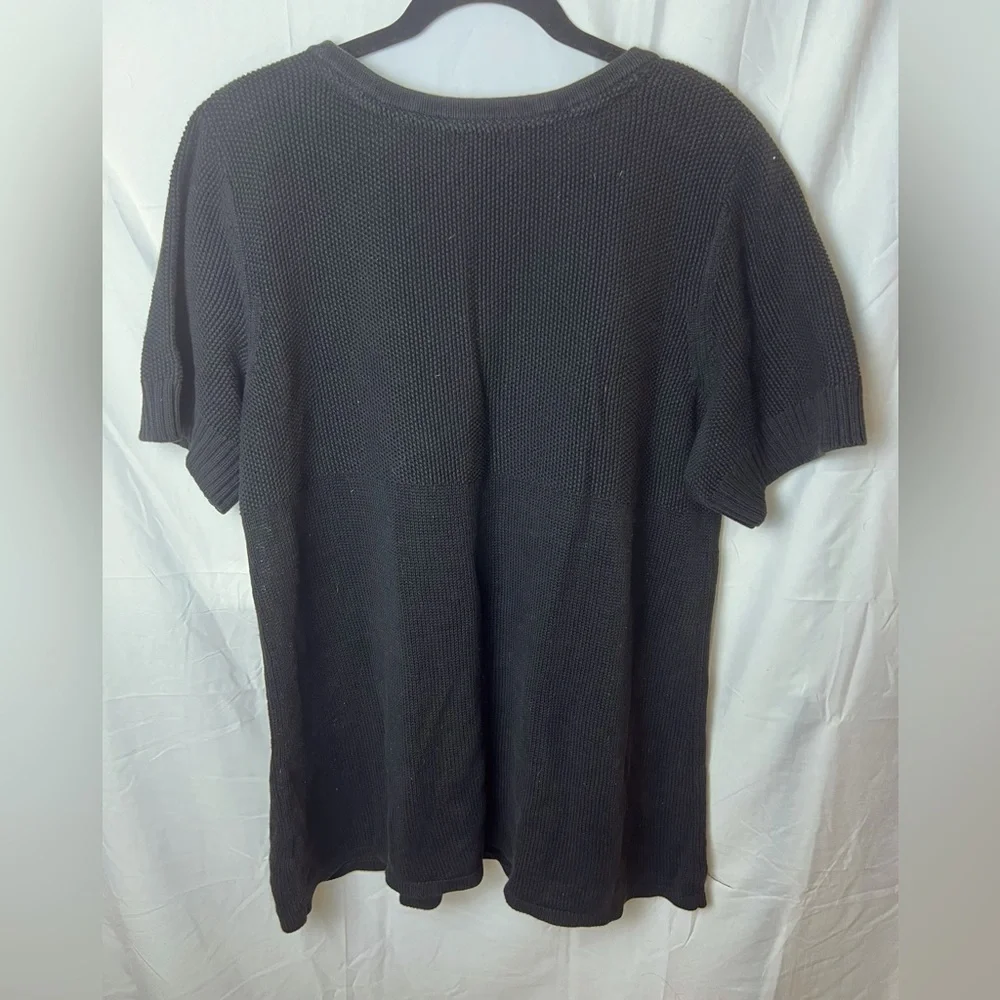 Tommy Hilfiger Short Sleeve Black Sweater 2X